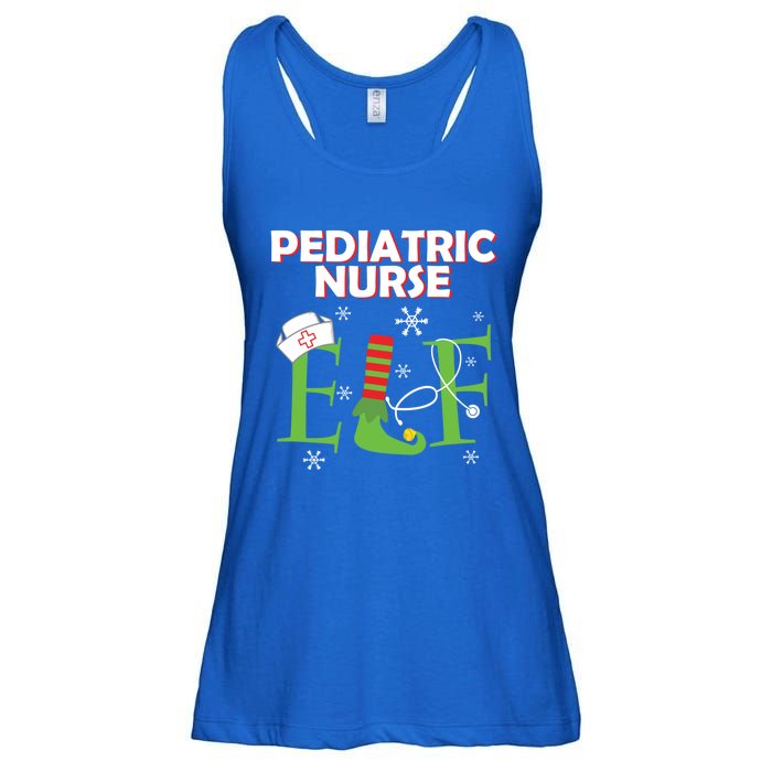 Pediatric Nurse Elf Christmas Matching Group Costume Gift Ladies Essential Flowy Tank