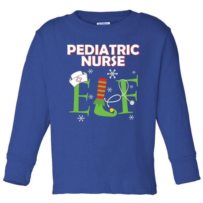 Pediatric Nurse Elf Christmas Matching Group Costume Gift Toddler Long Sleeve Shirt