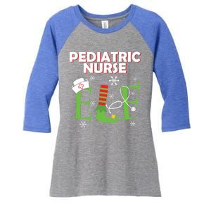 Pediatric Nurse Elf Christmas Matching Group Costume Gift Women's Tri-Blend 3/4-Sleeve Raglan Shirt