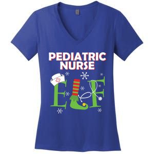 Pediatric Nurse Elf Christmas Matching Group Costume Gift Women's V-Neck T-Shirt