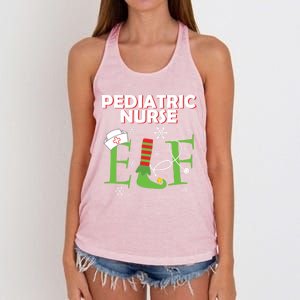 Pediatric Nurse Elf Christmas Matching Group Costume Gift Women's Knotted Racerback Tank