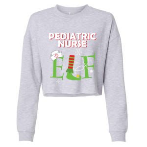 Pediatric Nurse Elf Christmas Matching Group Costume Gift Cropped Pullover Crew