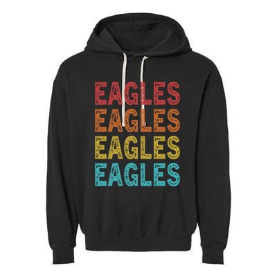 Personalized Name EAGLES I Love EAGLES Garment-Dyed Fleece Hoodie