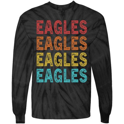 Personalized Name EAGLES I Love EAGLES Tie-Dye Long Sleeve Shirt