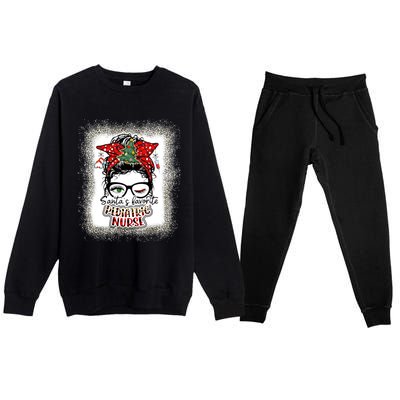 Pediatric Nurse Elf Pediatric Nurse SantaS Favorite Nurse Gift Premium Crewneck Sweatsuit Set