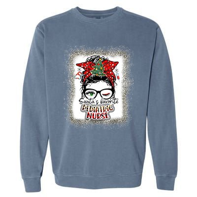 Pediatric Nurse Elf Pediatric Nurse SantaS Favorite Nurse Gift Garment-Dyed Sweatshirt