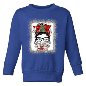 Pediatric Nurse Elf Pediatric Nurse SantaS Favorite Nurse Gift Toddler Sweatshirt