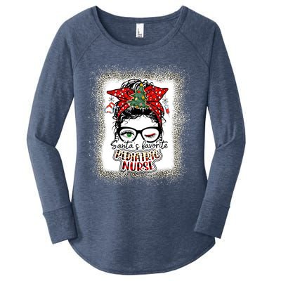 Pediatric Nurse Elf Pediatric Nurse SantaS Favorite Nurse Gift Women's Perfect Tri Tunic Long Sleeve Shirt