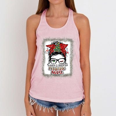 Pediatric Nurse Elf Pediatric Nurse SantaS Favorite Nurse Gift Women's Knotted Racerback Tank