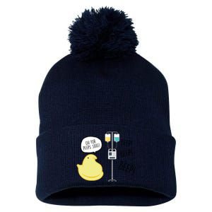 Peep Nursing Easter Pom Pom 12in Knit Beanie