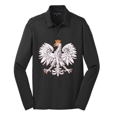 Poland National Eagle From The Coat Of Arms Funny Gift Silk Touch Performance Long Sleeve Polo