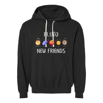 Pluto New Friends Dwarf Planets Funny Astronomy Science Garment-Dyed Fleece Hoodie