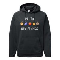 Pluto New Friends Dwarf Planets Funny Astronomy Science Performance Fleece Hoodie