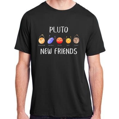 Pluto New Friends Dwarf Planets Funny Astronomy Science Adult ChromaSoft Performance T-Shirt