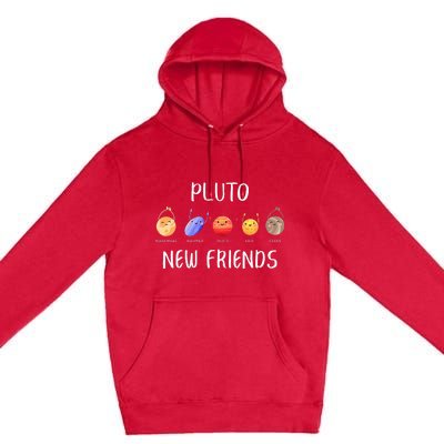 Pluto New Friends Dwarf Planets Funny Astronomy Science Premium Pullover Hoodie