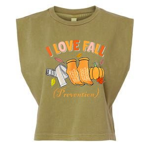 Pt Nurse Fall I Love Fall Prevention Fall Physical Therapy Garment-Dyed Women's Muscle Tee