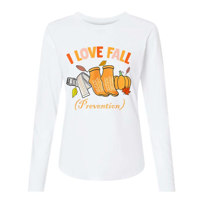 Pt Nurse Fall I Love Fall Prevention Fall Physical Therapy Womens Cotton Relaxed Long Sleeve T-Shirt