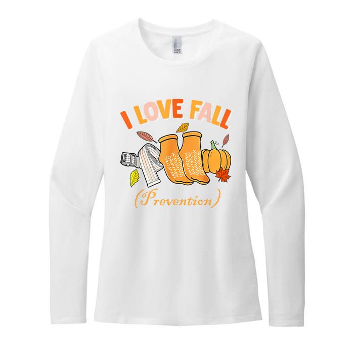 Pt Nurse Fall I Love Fall Prevention Fall Physical Therapy Womens CVC Long Sleeve Shirt