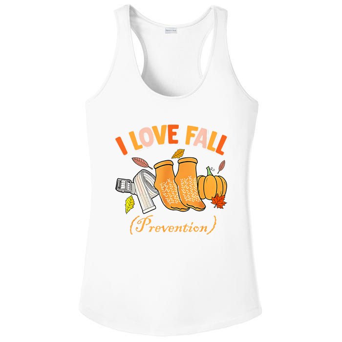 Pt Nurse Fall I Love Fall Prevention Fall Physical Therapy Ladies PosiCharge Competitor Racerback Tank