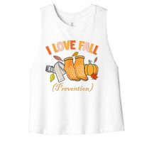 Pt Nurse Fall I Love Fall Prevention Fall Physical Therapy Women's Racerback Cropped Tank