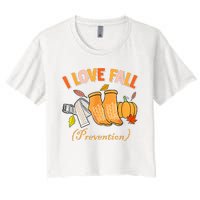 Pt Nurse Fall I Love Fall Prevention Fall Physical Therapy Women's Crop Top Tee