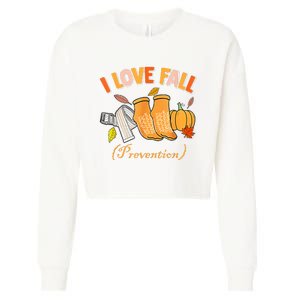 Pt Nurse Fall I Love Fall Prevention Fall Physical Therapy Cropped Pullover Crew