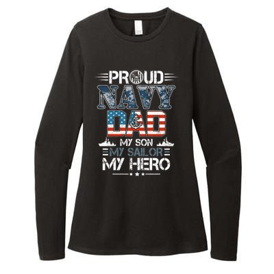 Proud Navy Father Dad My Son My Sailor My Hero Womens CVC Long Sleeve Shirt