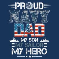 Proud Navy Father Dad My Son My Sailor My Hero 7-Panel Snapback Hat
