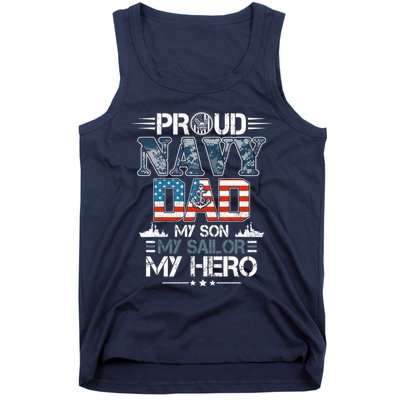 Proud Navy Father Dad My Son My Sailor My Hero Tank Top