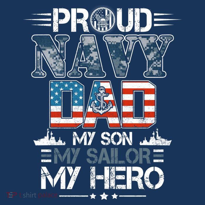 Proud Navy Father Dad My Son My Sailor My Hero Womens T-Shirt