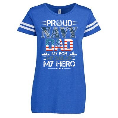 Proud Navy Father Dad My Son My Sailor My Hero Enza Ladies Jersey Football T-Shirt