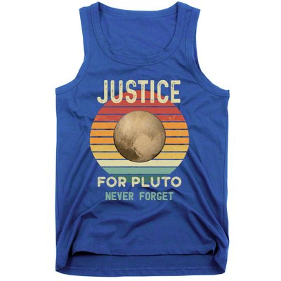 Pluto Never Forget Retro Style Funny Space Astronomy Gift Tank Top