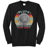 Pluto Never Forget Funny Space Vintage Retro Astronomy Sweatshirt