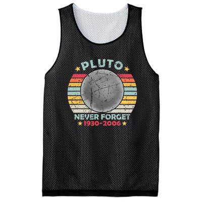 Pluto Never Forget Funny Space Vintage Retro Astronomy Mesh Reversible Basketball Jersey Tank