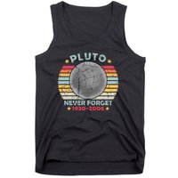 Pluto Never Forget Funny Space Vintage Retro Astronomy Tank Top