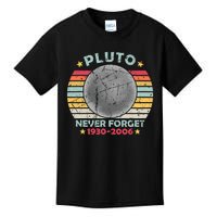 Pluto Never Forget Funny Space Vintage Retro Astronomy Kids T-Shirt