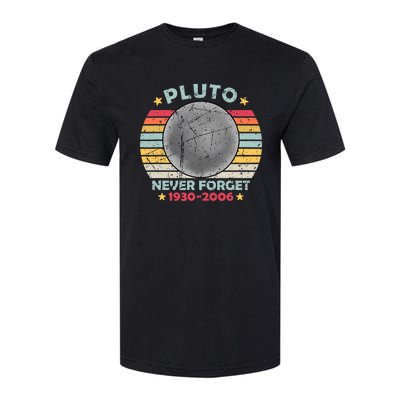 Pluto Never Forget Funny Space Vintage Retro Astronomy Softstyle CVC T-Shirt