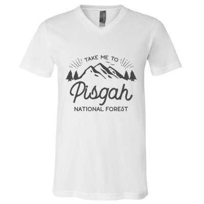 Pisgah National Forest Park North Carolina V-Neck T-Shirt