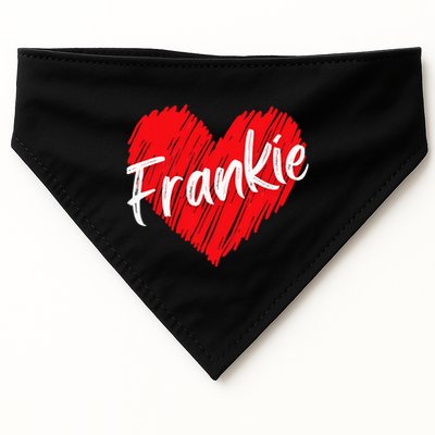 Personalized Name Frankie I Love Frankie Heart USA-Made Doggie Bandana
