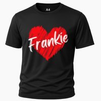 Personalized Name Frankie I Love Frankie Heart Cooling Performance Crew T-Shirt