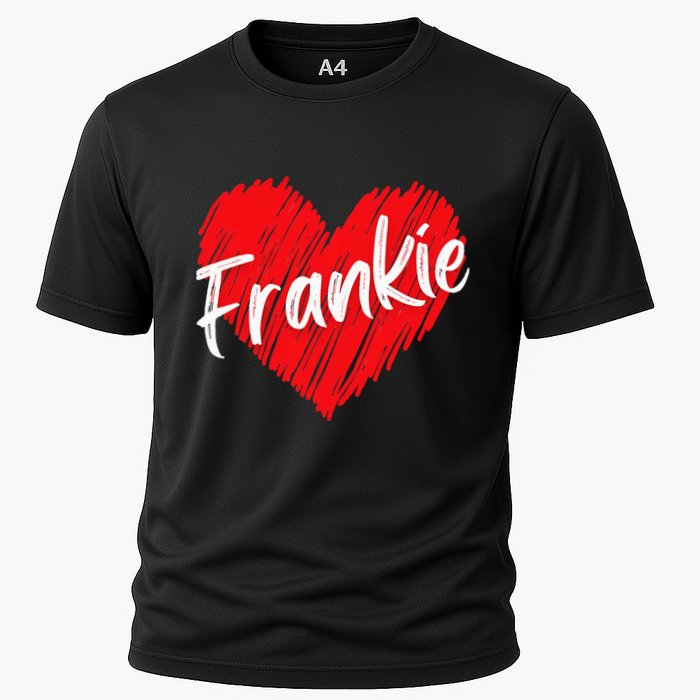 Personalized Name Frankie I Love Frankie Heart Cooling Performance Crew T-Shirt