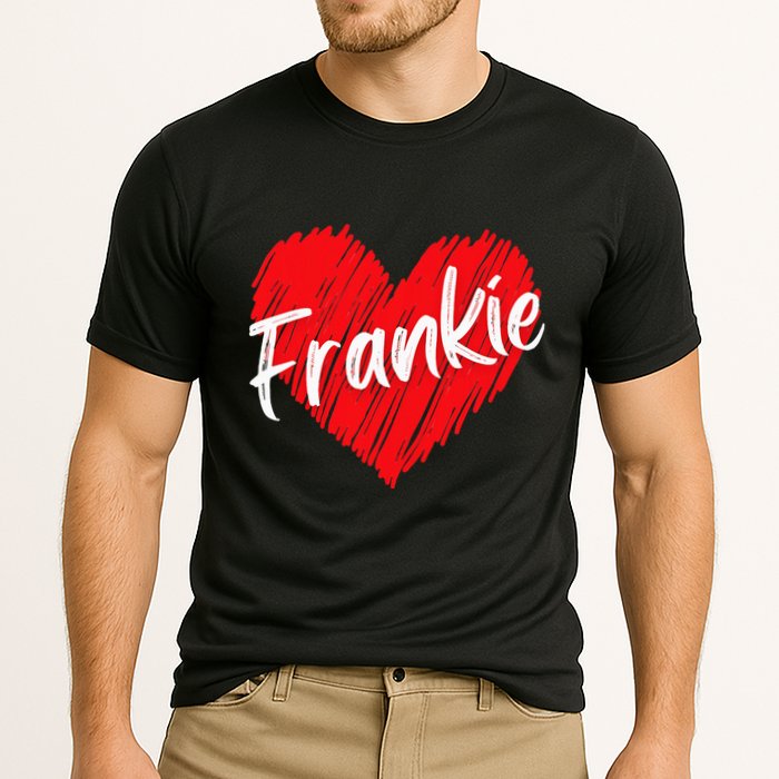 Personalized Name Frankie I Love Frankie Heart Cooling Performance Crew T-Shirt