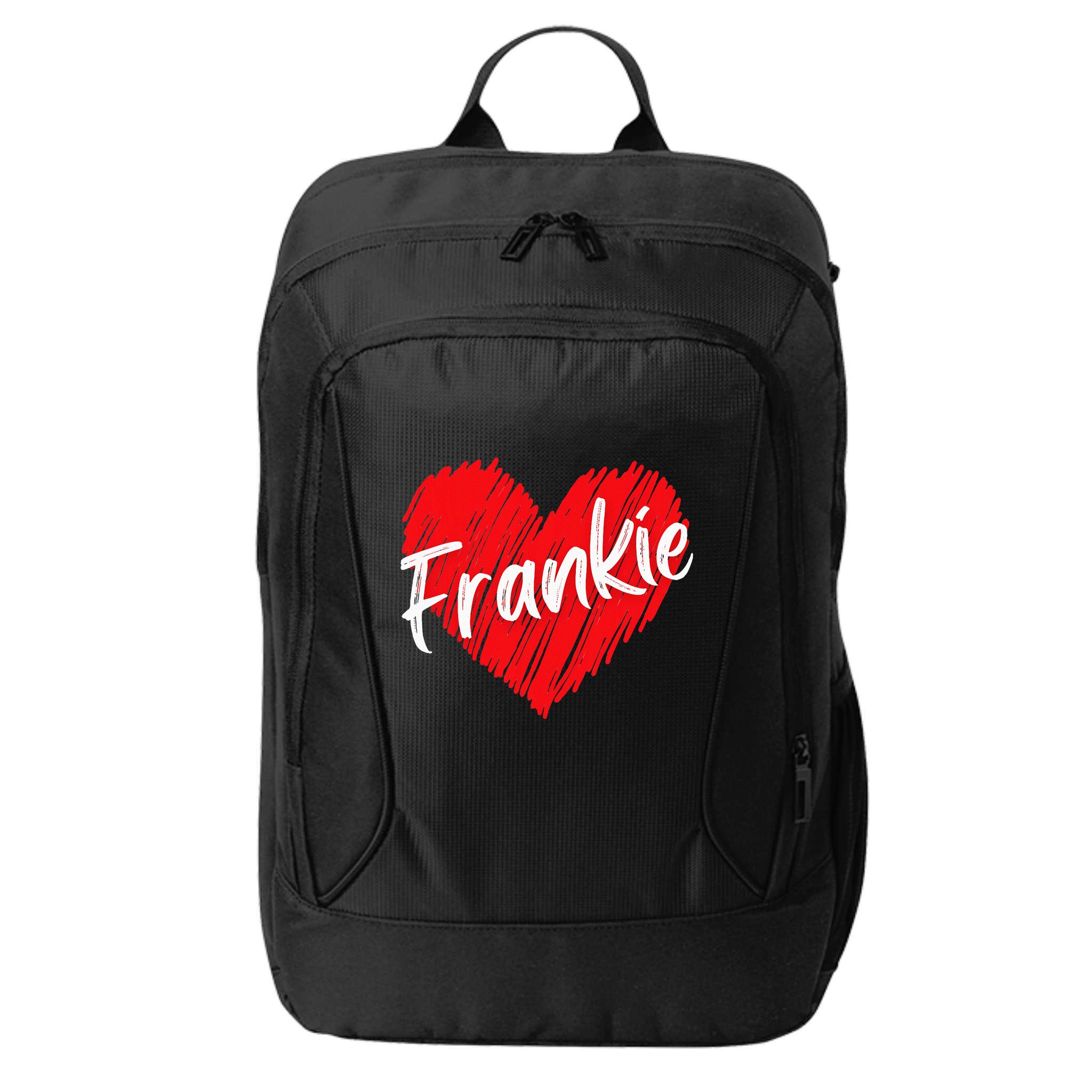 Personalized Name Frankie I Love Frankie Heart City Backpack