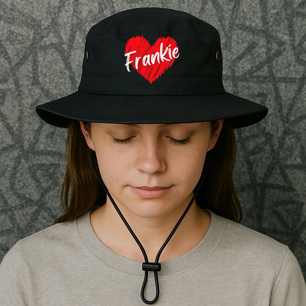 Personalized Name Frankie I Love Frankie Heart Bucket Hat