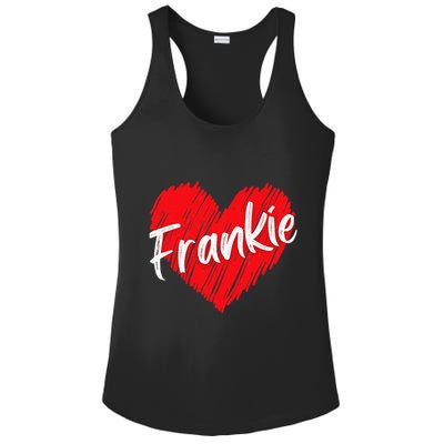 Personalized Name Frankie I Love Frankie Heart Ladies PosiCharge Competitor Racerback Tank