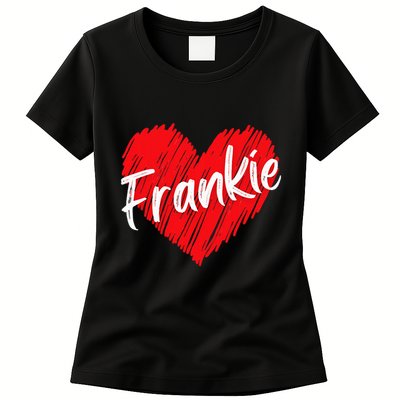Personalized Name Frankie I Love Frankie Heart Womens T-Shirt