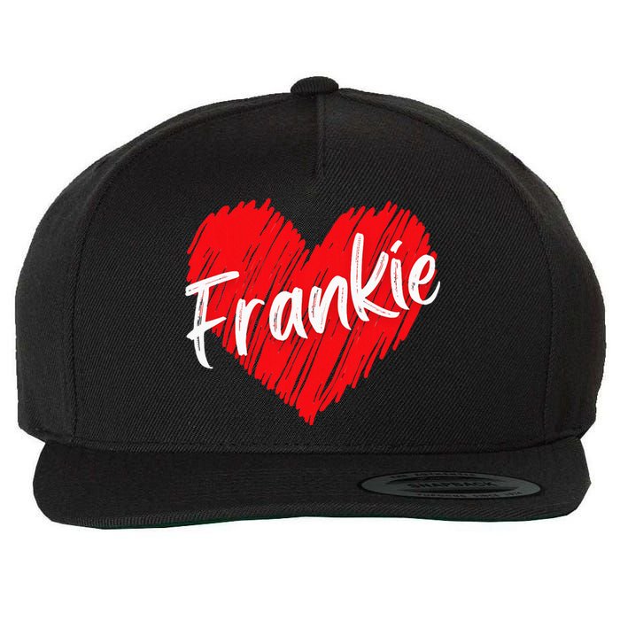 Personalized Name Frankie I Love Frankie Heart Wool Snapback Cap