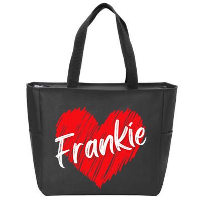 Personalized Name Frankie I Love Frankie Heart Zip Tote Bag