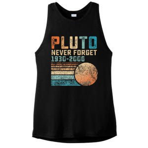 Pluto Never Forget Funny Astronomy Space Science Ladies PosiCharge Tri-Blend Wicking Tank