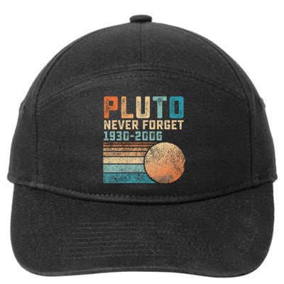 Pluto Never Forget Funny Astronomy Space Science 7-Panel Snapback Hat